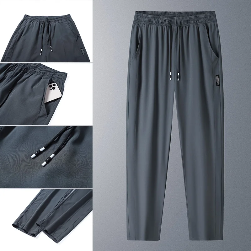 Running Pants Cooling Summer Ice Silk Pants Soft Stretchy Pant Loose Casual Quick-Dry Workout UV Protection Lightweight Trousers image 2
