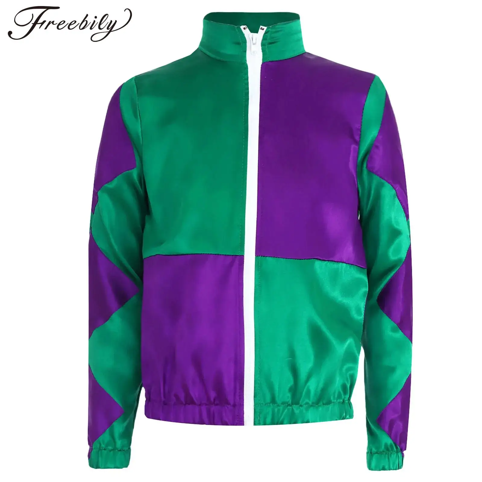 

Kids Girls Hip-pop Hippy Dance Costume Long Sleeve Patchwork Jacket Coat Carnival Halloween Cosplay Stage Performance Dress Up