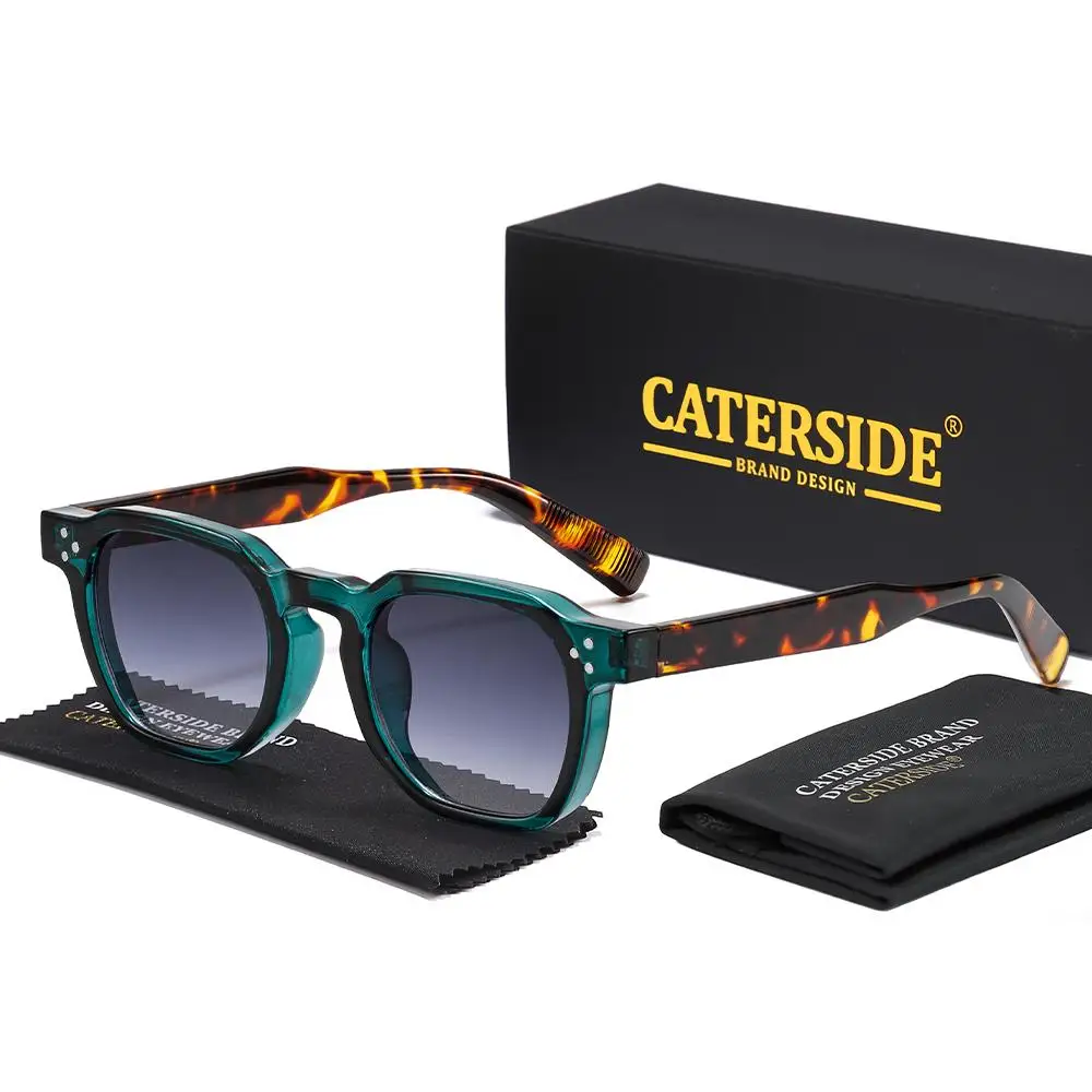 CATERSIDE Modische Herren-Sonnenbrille Markendesign Quadratische Punk-Sonnenbrille Damen Outdoor Reise Party Dekoration Geschenk Brille UV400 – Detail 27