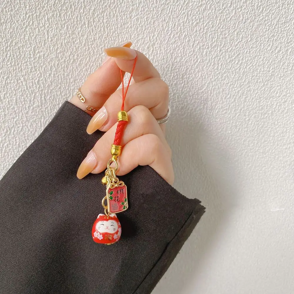 

Japanese Sakura Cat Charm Car Key Accessories Children's Gifts Bag Accessory Cute Key Chain Korean Style Key Ring Bag Pendant