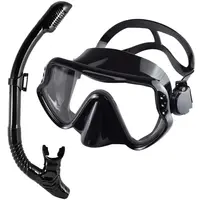 Juego de snorkel seco, máscara de buceo para adultos, vidrio templado, equipo de snorkel panorámico profesional, Kit de snorkel de Entrenamiento de natación