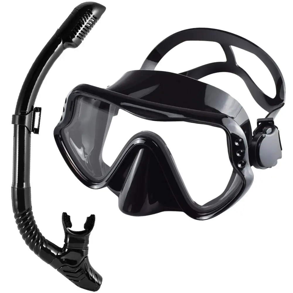 Zestaw suchego snorkelingu Maska do nurkowania dla dorosłych Szkło hartowane Profesjonalny panoramiczny sprzęt do snorkelingu Zestaw do treningu pływania i snorkelingu