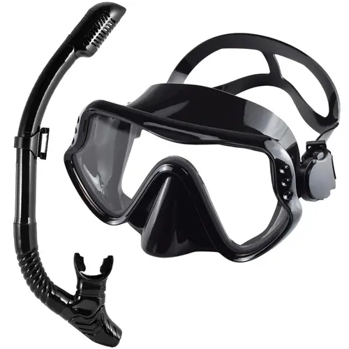 Juego de snorkel seco, máscara de buceo para adultos, vidrio templado, equipo de snorkel panorámico profesional, Kit de snorkel de Entrenamiento de natación