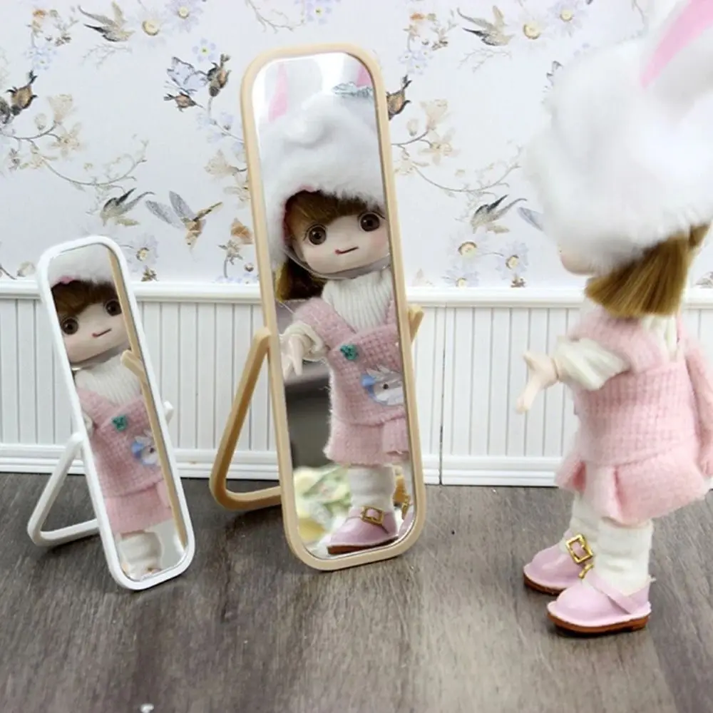 

Cute 1:12/1:18 Dollhouse Mirror Model Simulation Miniature Furniture Decoration Photo Prop Doll House Accessories