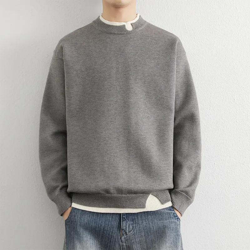 

2025 New Men's Knitted Sweater round Ne Pullover Casual Versatile High Quali Winter Faionable Youth Warm Long Sve
