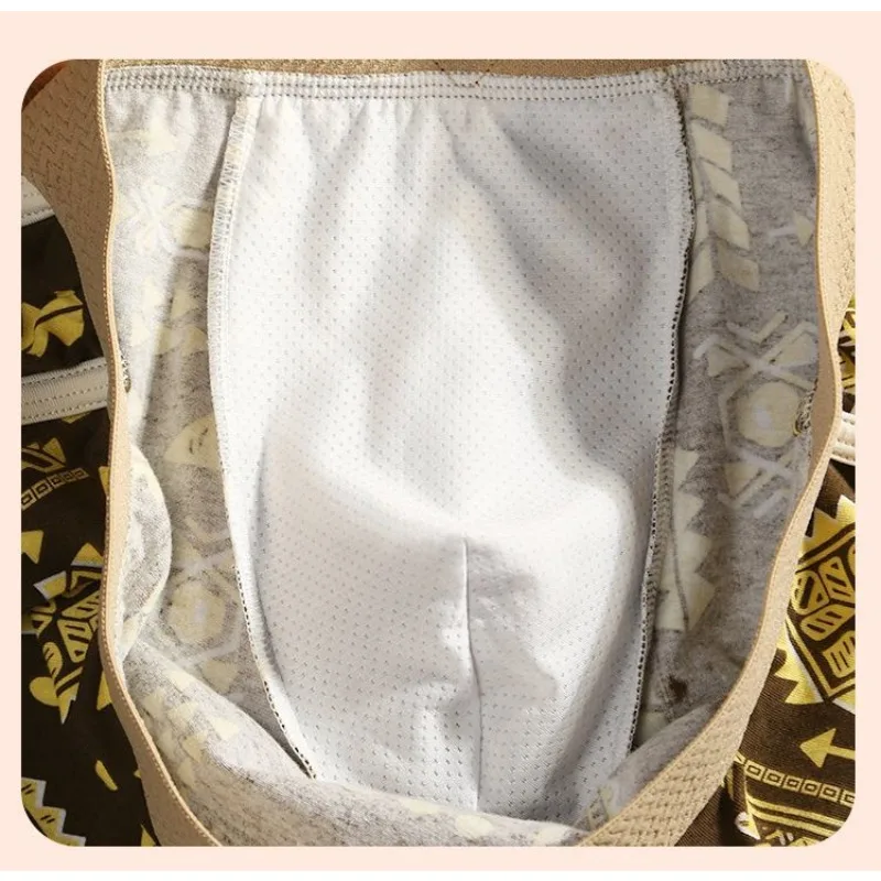 American Retro Men's Cotton Underwear Comfortable Age Reduction Cool Breathable Flat Corner National Trend Personality Boxers