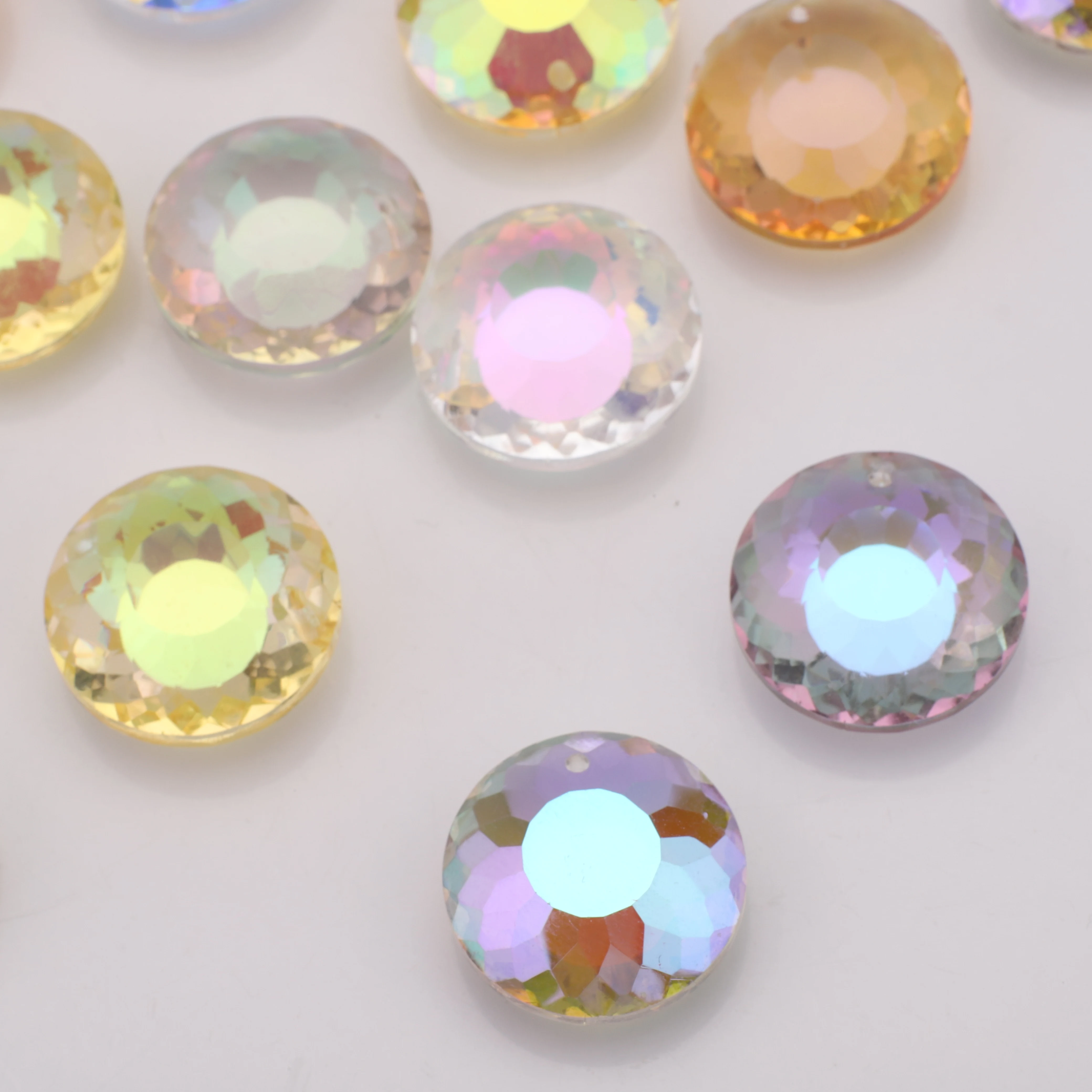 10 قطعة 18 مللي متر كريستال زجاج مستدير الخرز المسطح الحرف المعلقات فضفاضة الأحجار الكريمة DIY بها بنفسك صنع المجوهرات اليدوية القرط قلادة