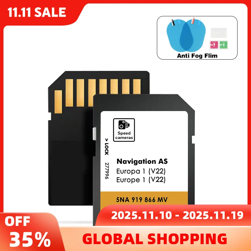 

New for VW Discover Media Navigation AS V22 Map UK Europe 2025 Sat Nav SD Card 32GB