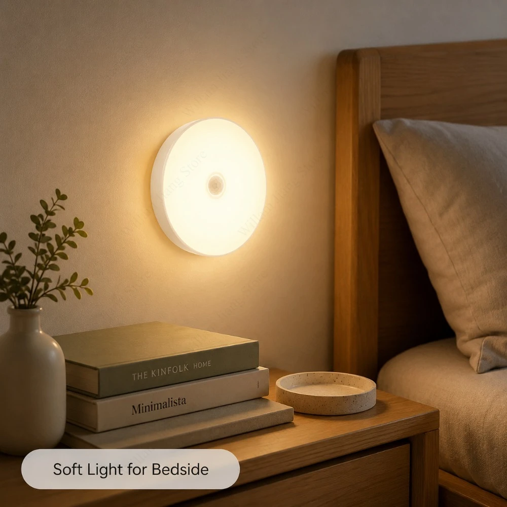 

Rechargeable LED Motion Sensor Light Magnetic Wireless Night Lamp for Closet Cabinet Bedroom Hallway and Stair Lighting