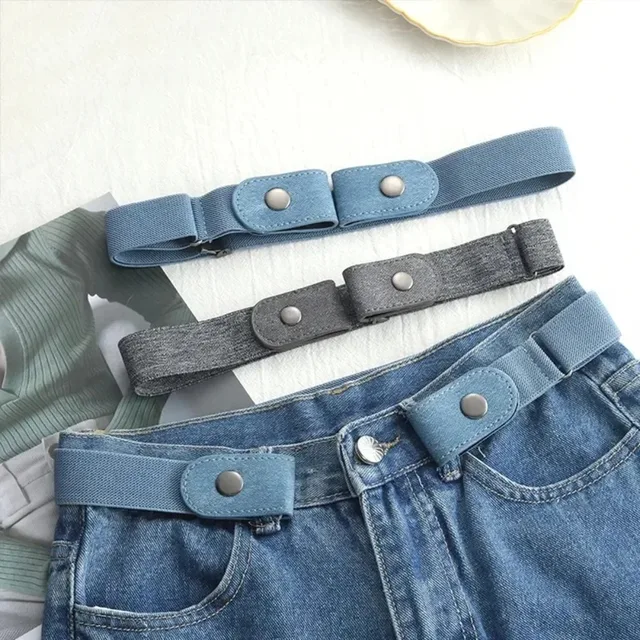 Regulowany elastyczny pasek bez klamry, niewidoczny pasek dla kobiet i mężczyzn, do jeansów, łatwy w noszeniu, unisex, elastyczna gumka do spodni, designerski pasek.