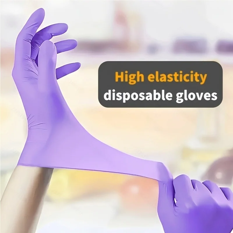 20pc 9-inch Purple Gloves Are Durable, Lightweight, Latex-Free, and Powder-Free, Making Them Versatile for Beauty, Cleaning