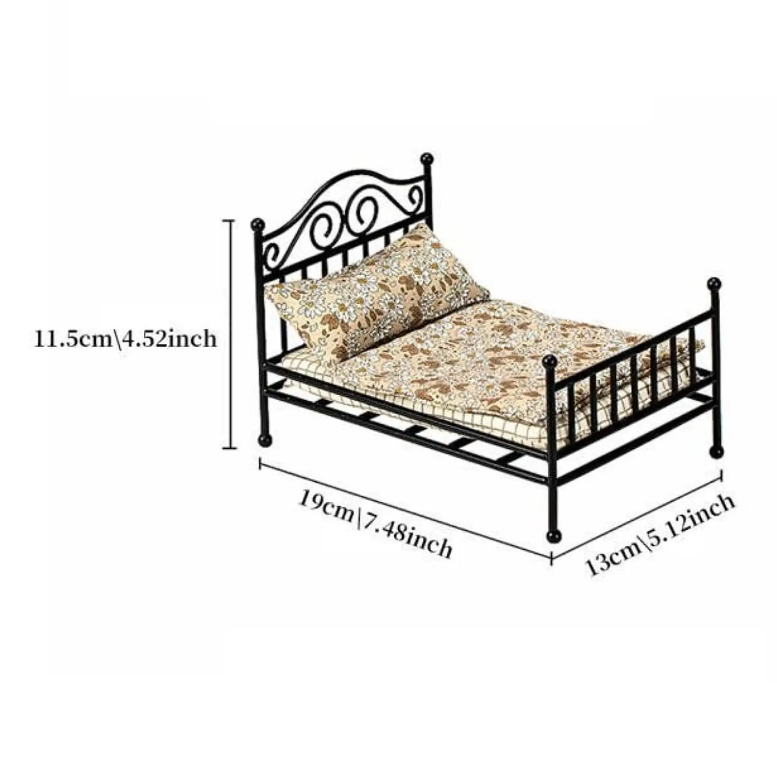 Cama em miniatura mini casa de bonecas móveis ornamento fotografia adereços decoração de casa