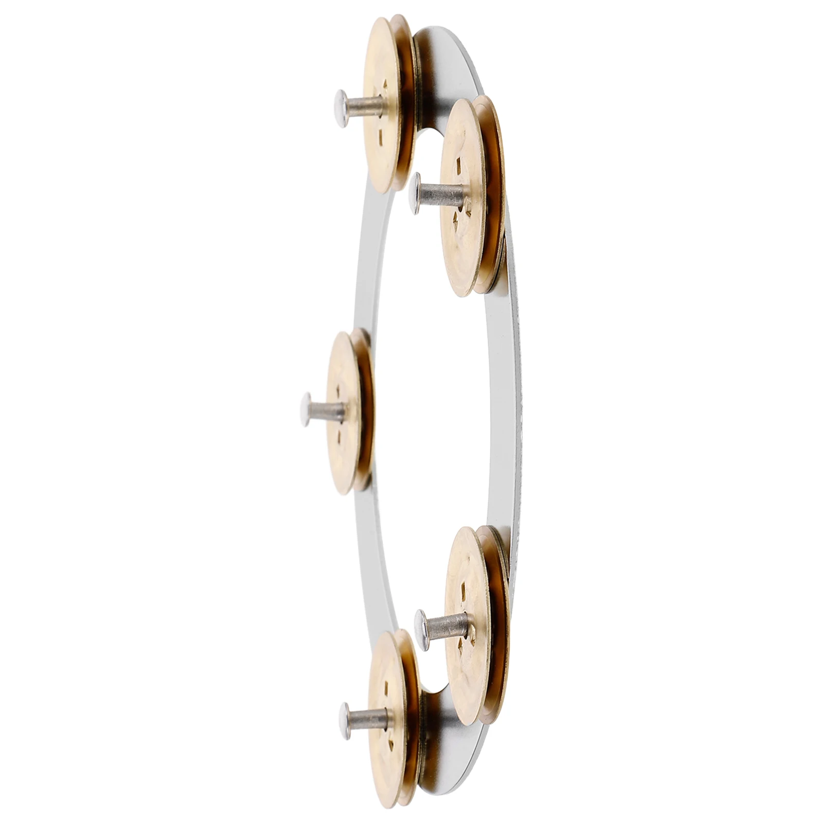 

s Golden Cymbal Bell Tambourine Stainless Steel Rhythm Instrument for Band School Church Mountable Symbal