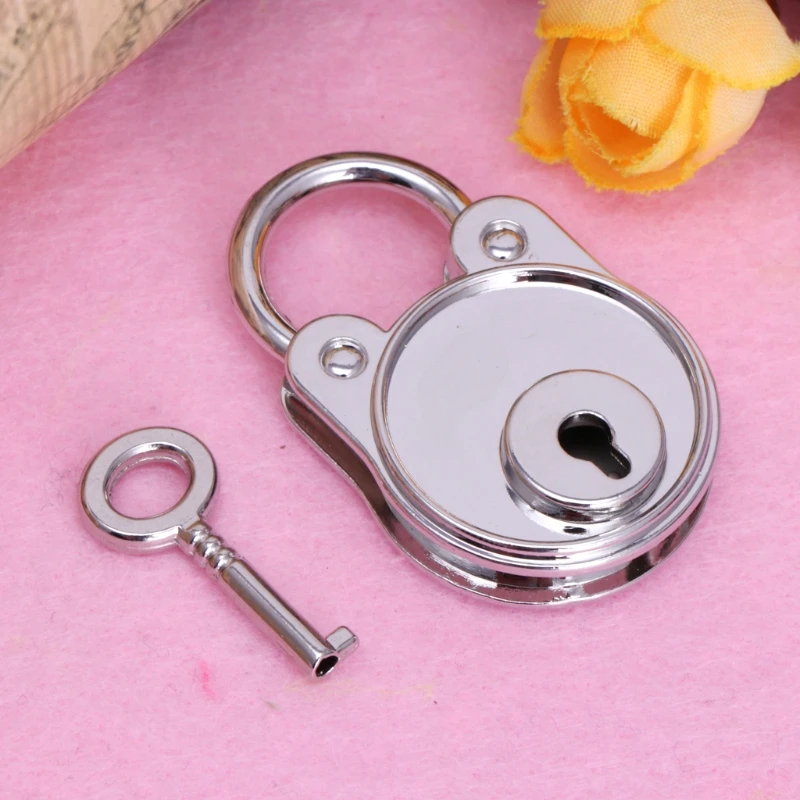 LXAF Mini Bear Shaped Lock Metal Keyed Padlocks Vintage for Wish Lock Padlock for Jewelry Box Small Wooden Box