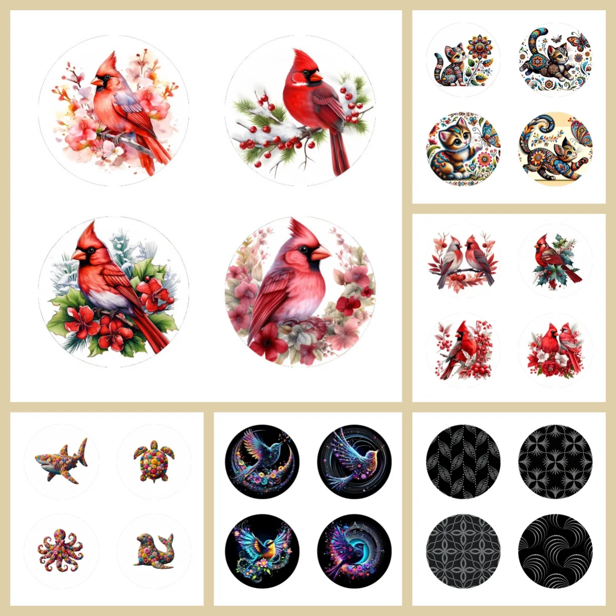 

4-деревянные противоскользящие коврики для кофе с рисунками животных/мультфильмов, подходящие для теплоизоляционных подставок для офиса и гостиной.