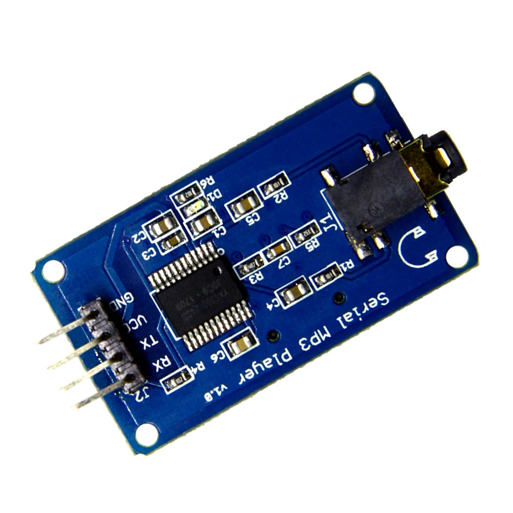 10PCS/LOT YX6300 YX5300 UART TTL Serial Control 3.2-5.2V MP3 Music Player Module Support Micro SD/SDHC Card