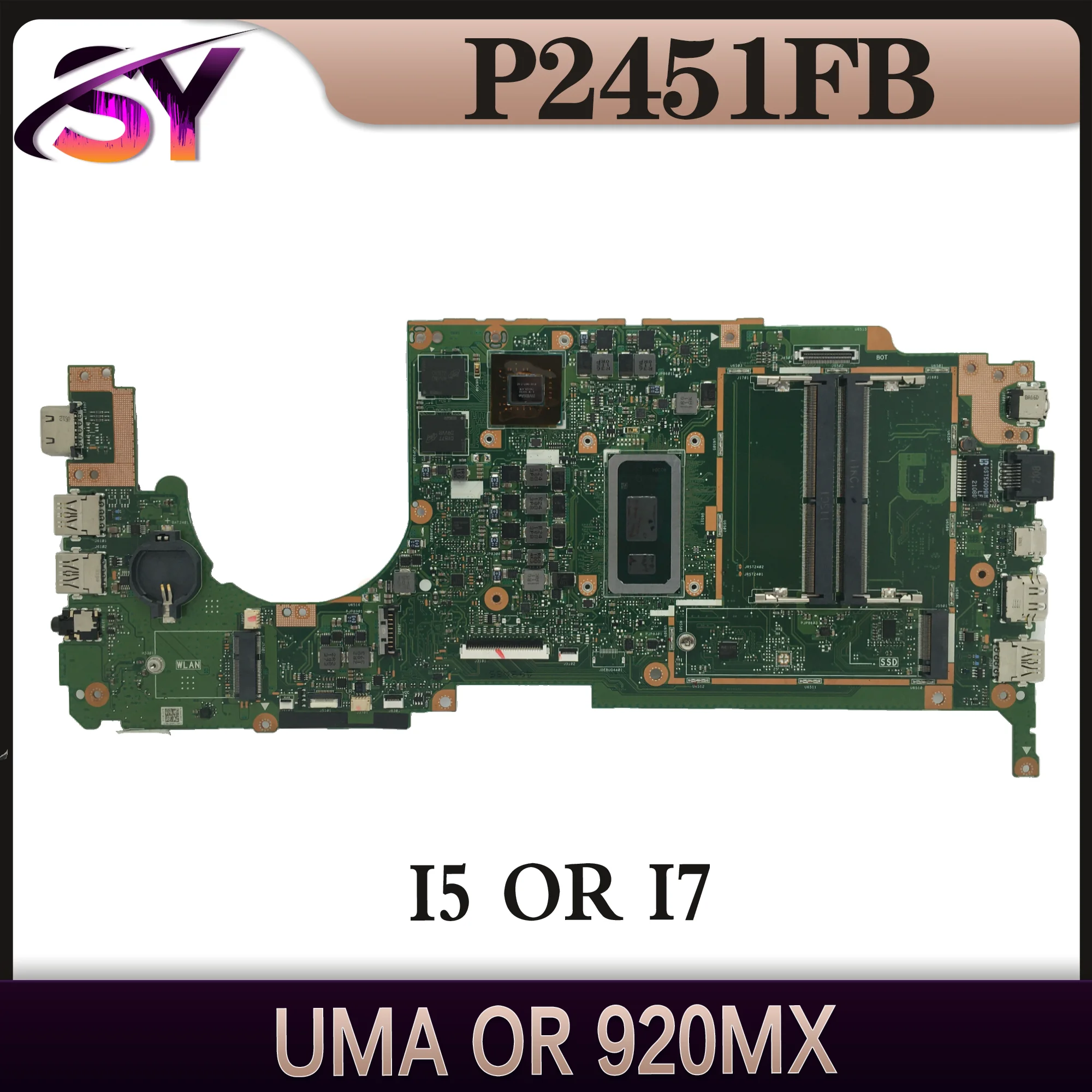 

P2451FA Mainboard For ASUS ExpertBook P2 P2451 P2451F P2451FB P2451FAW P2451FAV Laptop Motherboard With i5-10210U UMA/920MX P24