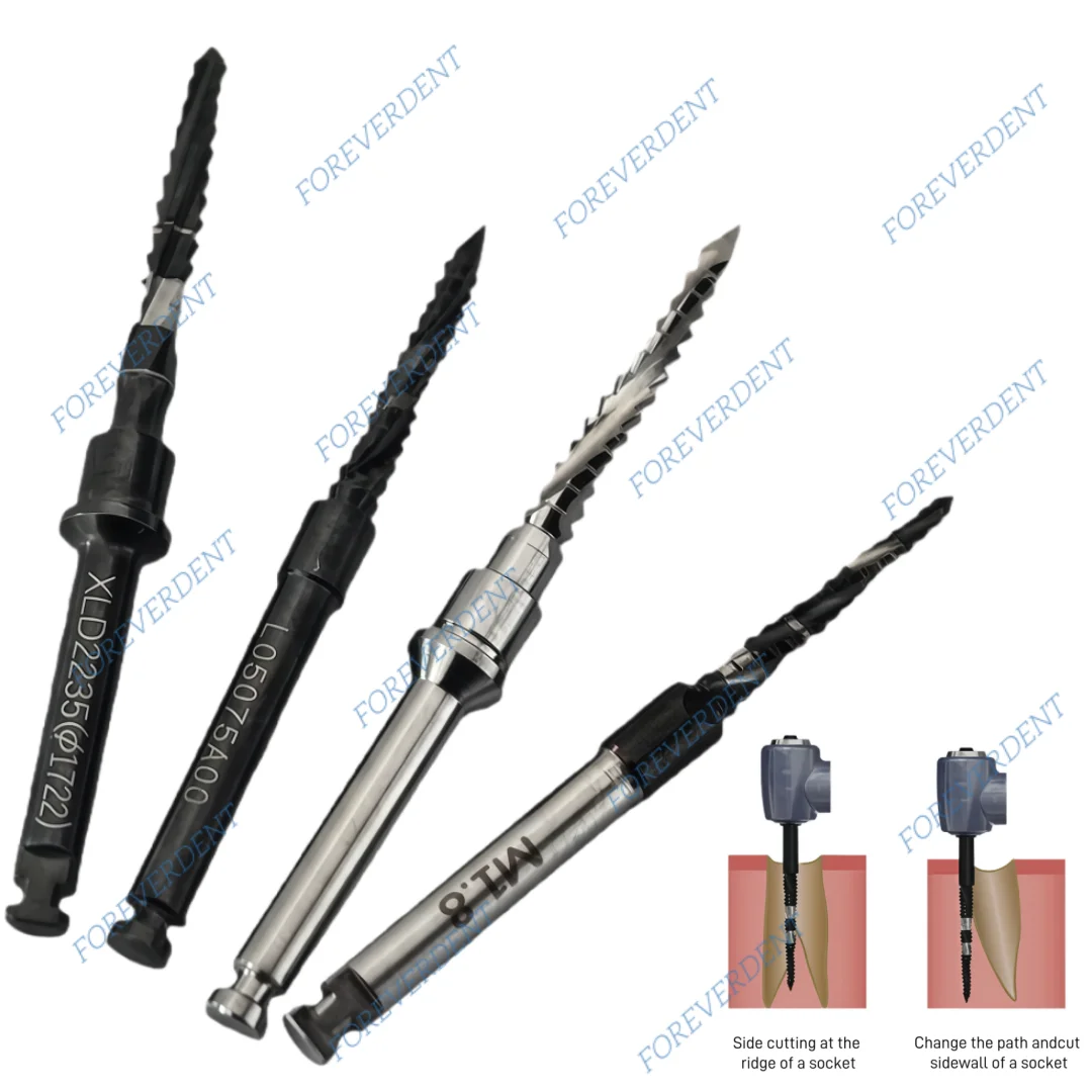 

4 размера стоматологический крестообразный резак для костной боковой резки, сверло для имплантата Lindermann, прививочная насадка, стоматологическая клиника, лабораторный инструмент для посадки, предварительное сверление