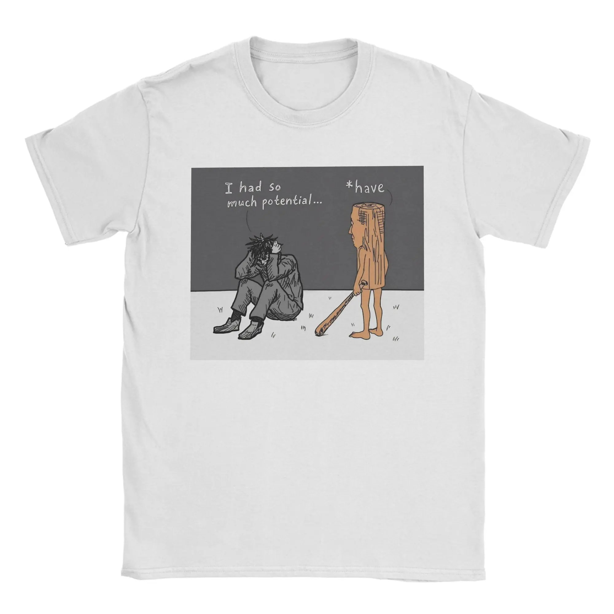 I Had So Much Potential T-Shirt Men Women's O Neck Pure Cotton T Shirts Funny Triple T Sahur Bruh Tee Shirt Graphic Clothes