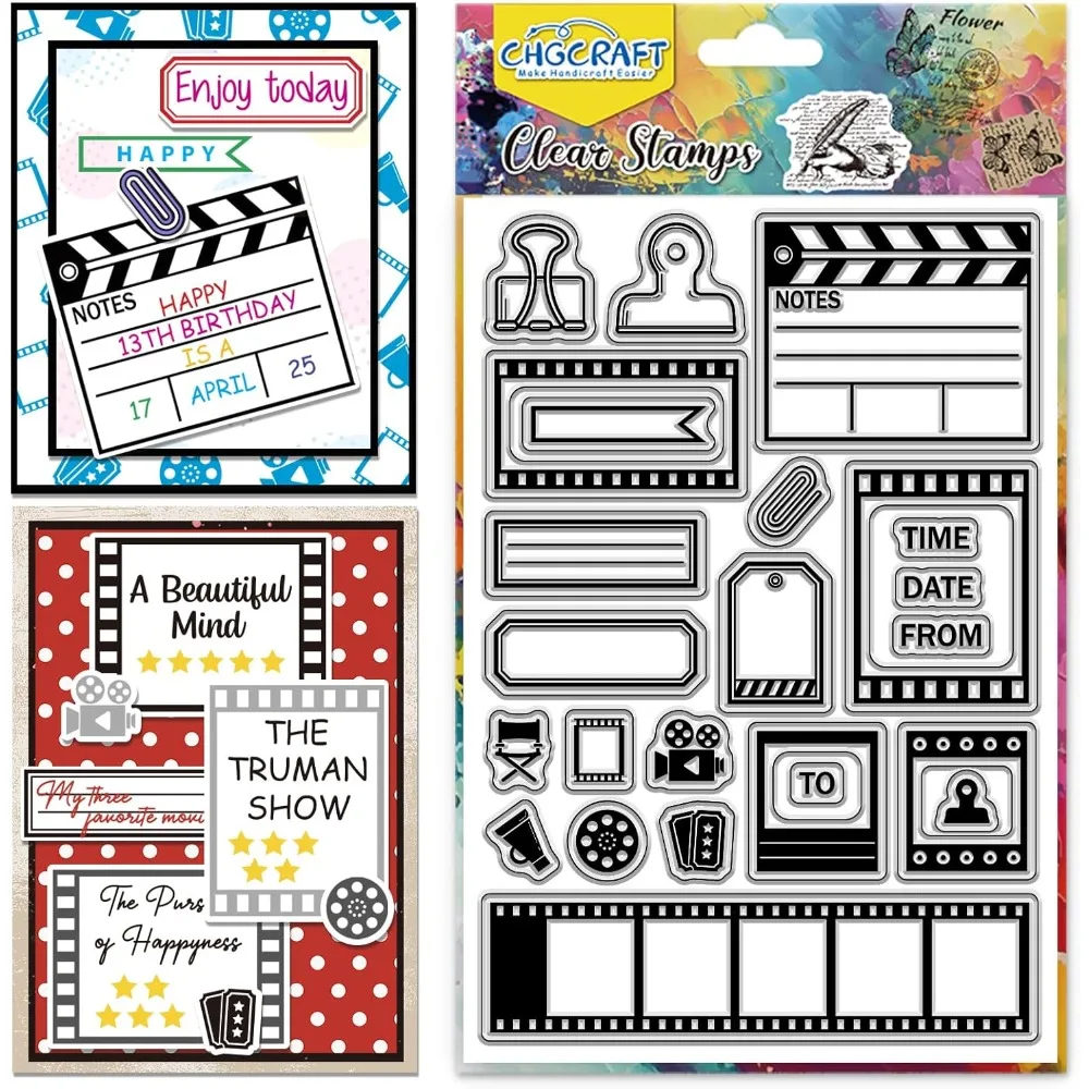 Filmetikett, transparenter Stempel, transparente Bastelstempel für DIY-Scrapbooking, Fotoalbum, dekorative Karten, die gemischte Formen herstellen