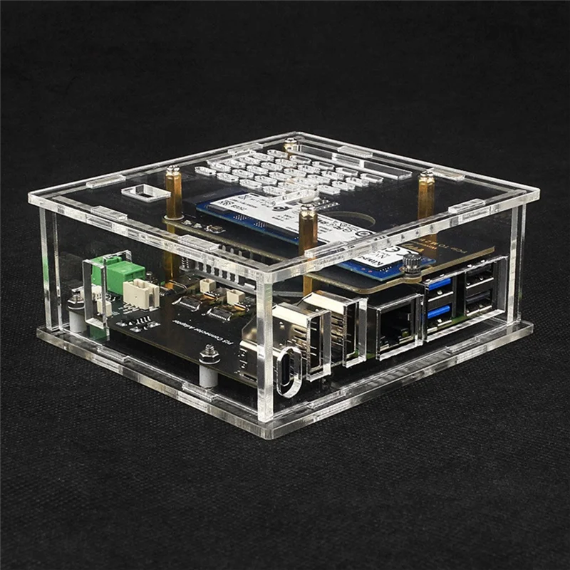 

Чехол для Raspberry Pi 5, совместимый с платой адаптера HD, поддержка платы расширения с двумя выходами 4K
