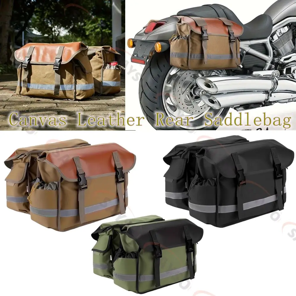 

Универсальная седельная сумка для мотоцикла, парусиновая сумка на заднее сиденье, сумки для багажа для Sportster XL883 1200, Honda, KAWASAKI Suzuki