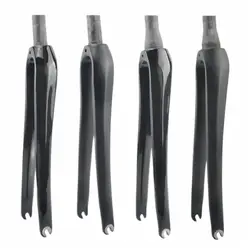 700C Bike Road Fork Carbon Fiber Front Fork Road Bicycle Forks V Brake Steerer Tube 28.6mm Straight / Tapered