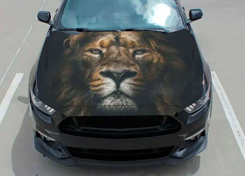 Car Hood Wrap Decal, Lion, Vinyl Sticker, Graphic Decal, Truck Decal, Truck Graphic, Bonnet Decals, Wolf, F150,Universal, CUSTOM