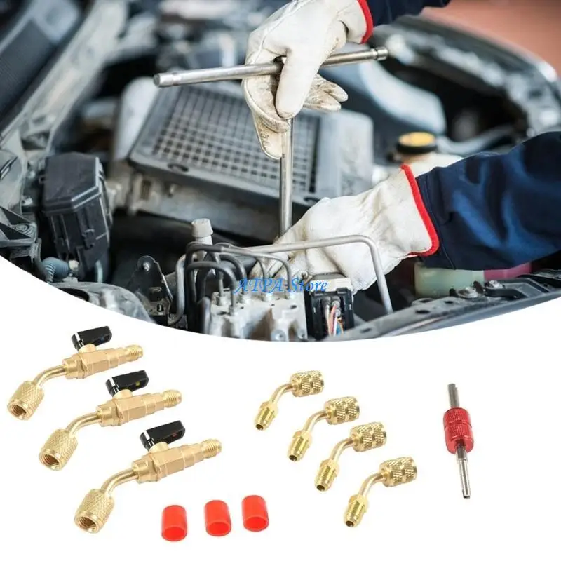 

U13C Professional HVAC Tool Set, 1/4" SAE Manual Valves for Refrigerants R410A R134A