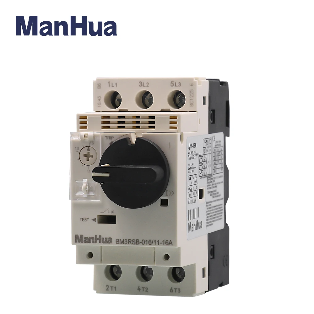 ManHua Din Rail 3P GV2-PM Series Electric Motor Protection Circuit Breaker Knob Control