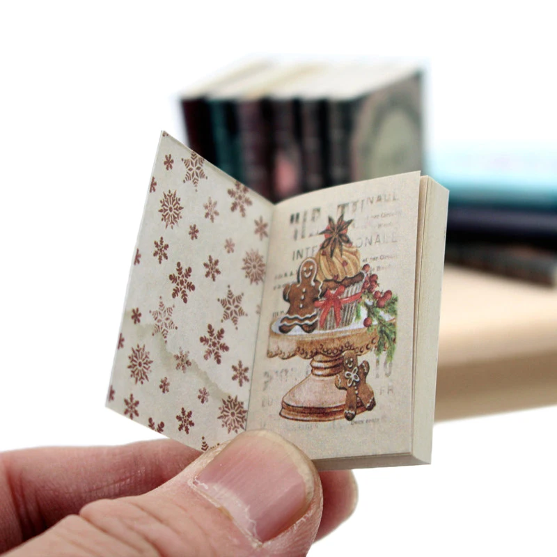 Mini Retro Books Model 10Pcs 1/12 Scale Dollhouse Ornament Vintage Study Room Decoration Micro Scene Building Layout Props Toys view 3