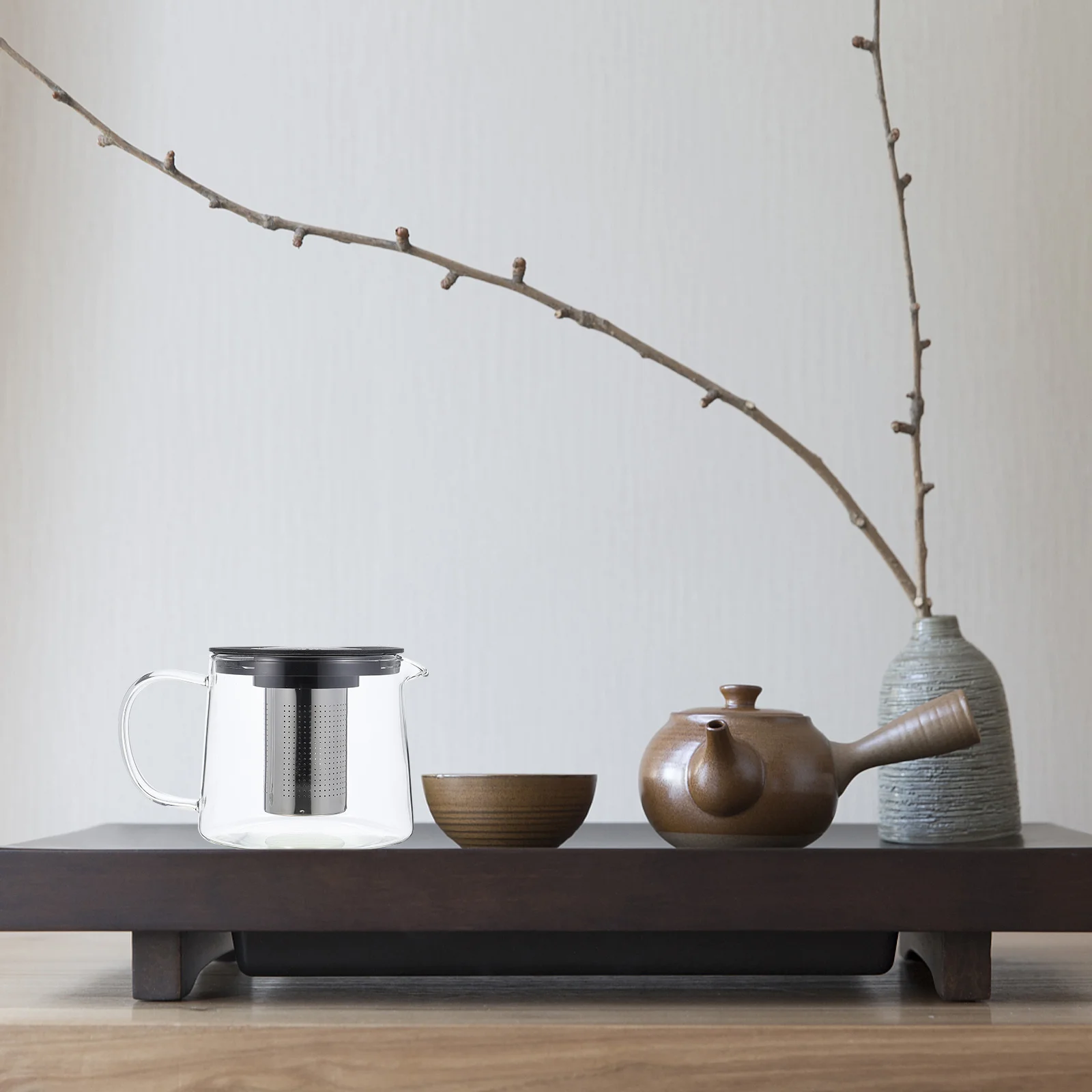 

Household Glass Teapot Tea Pot Removable Infuser for Bars Cafes Home Office Practical Glass Tea Kettle Easy Clean