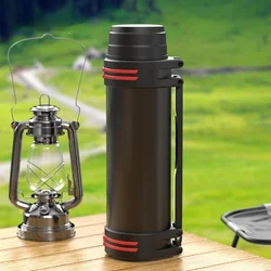 3000ML 블랙 가정용 스테인레스 스틸 보온병 병 대용량 야외 모션 등산 물병 보온병 컵