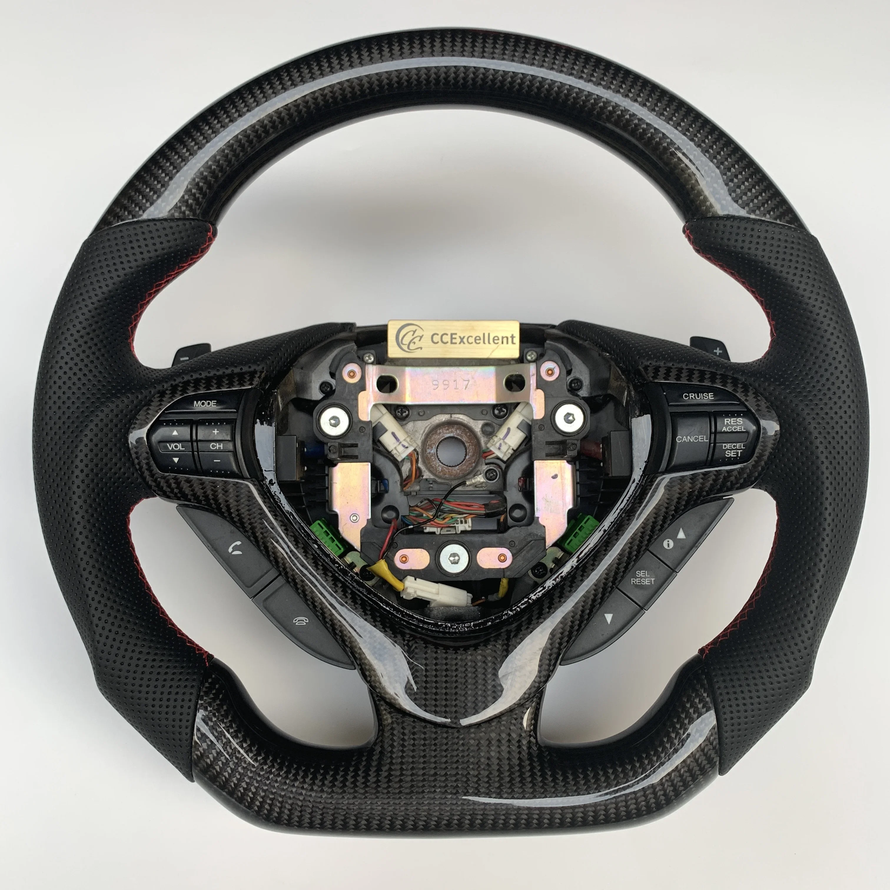 Excellent Factory price with gloss carbon fiber round top flat bottom for Acuras  TSX carbon fiber steering wheel