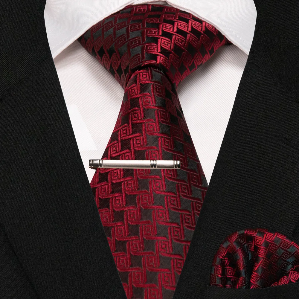 Grün Schwarz Plaid Streifen Krawatte für Männer Mode Seide Hochzeit Krawatte Einstecktuch Manschettenknopf Set Geschenk Herren Krawatte Business Party Zubehör – Detail 29