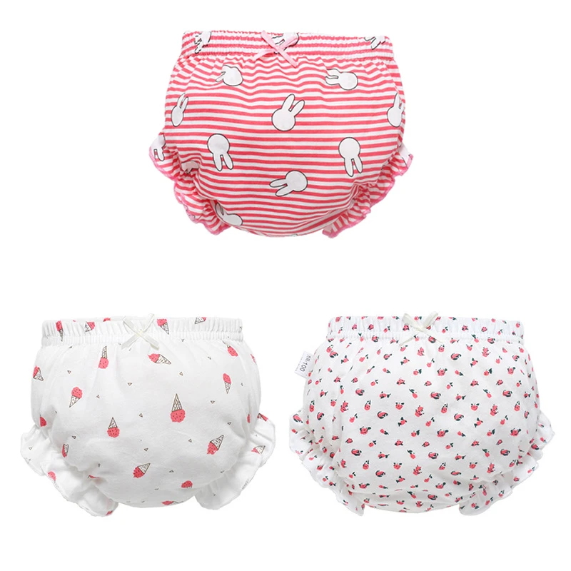 3 Piece/Lot Baby 100%Cotton Panties Girl Infant Newborn Fashion Bow Triangle Underpants For Children Kids Clothes Accessories