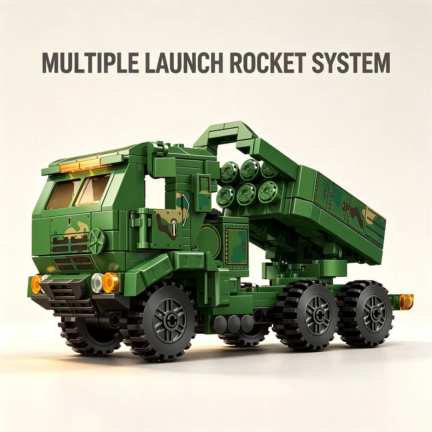 1/72 Scale M142 HIMARS High-Mobility Artillery Rocket System Building Block Missile Truck Self-Propelled Artillery Toy