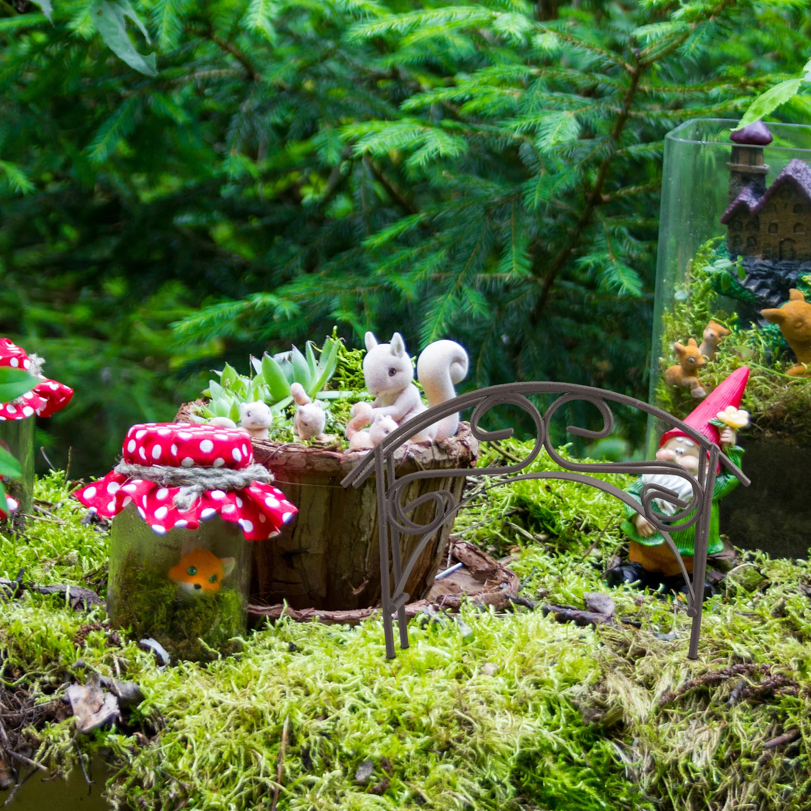 Miniatuur Tuin Boogbrug Metalen DIY Decor voor Micro Landschap Bonsai Display Thuis Desktop Outdoor Tuin Pathway Decoratie