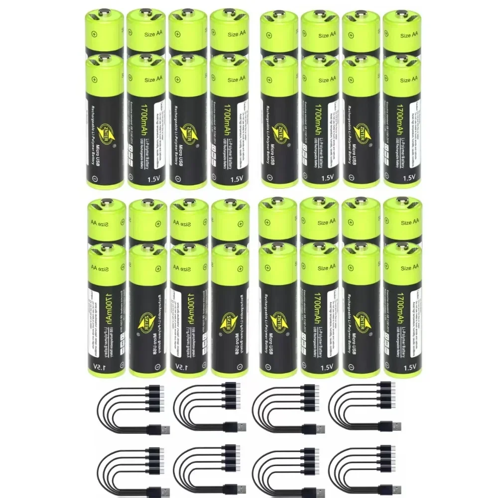 

1700mAh AA rechargeable battery USB 1.5V rechargeable lithium polymer battery mouse camera microphone battery