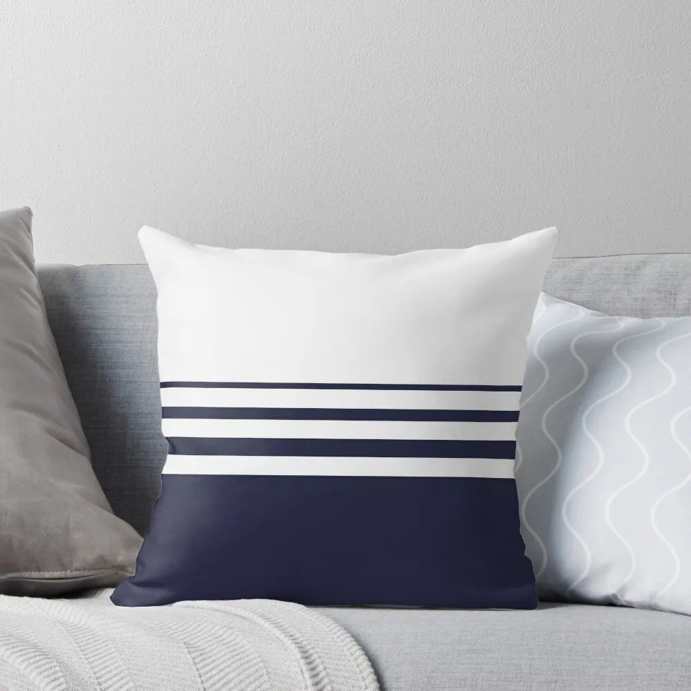 

Always beautiful navy and white stripes on white background. Throw Pillow Cushions For Decorative Sofa pillow