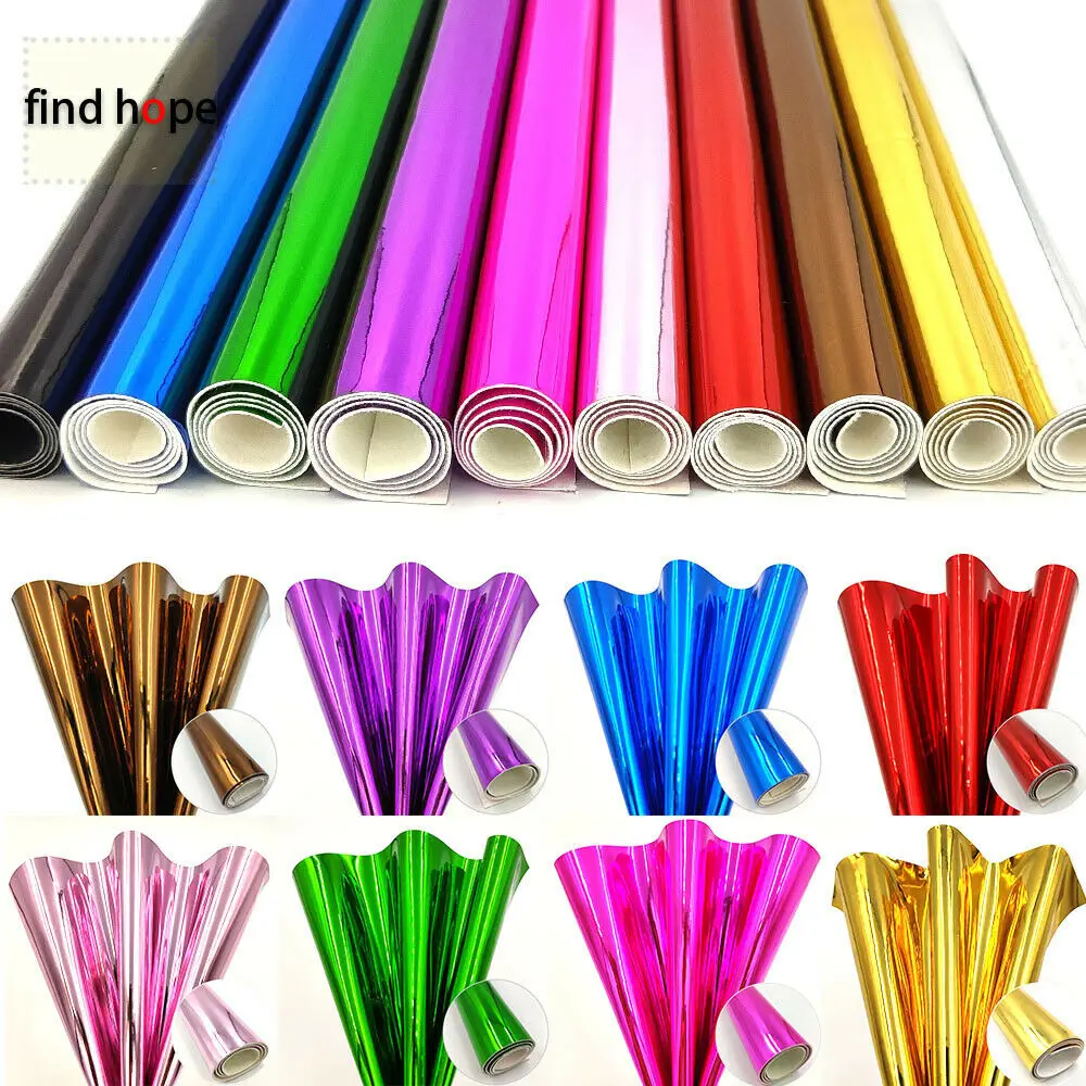 20*120cm Mirror Shiny Glossy PU Faux Leather Sewing Fabric Sheets Electroplate Laser DIY Bag Bow Earring Craft Material