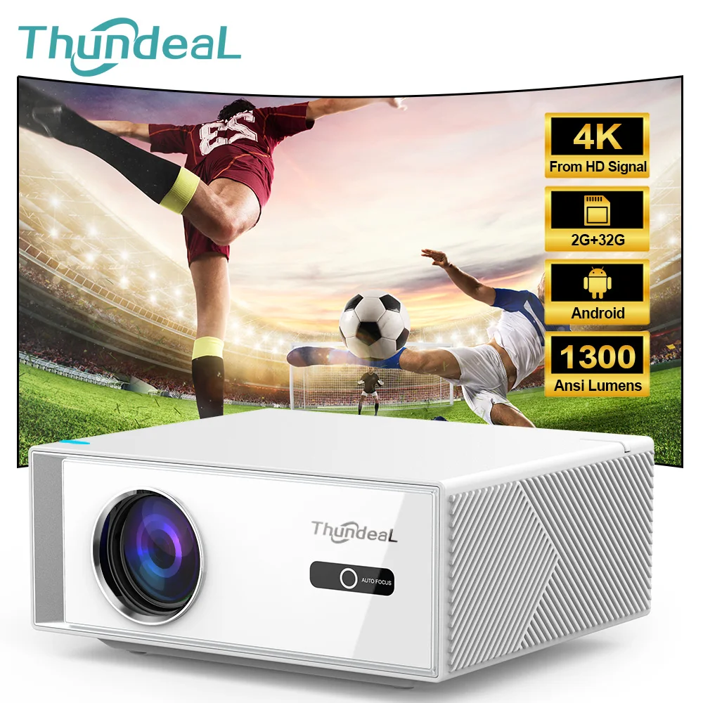 

ThundeaL TD95W Portable Projector Full HD 1080P Home Cinema Theater 2G 32G Android WiFi Beam Mini 3D 2K 4K Video Movie Projector