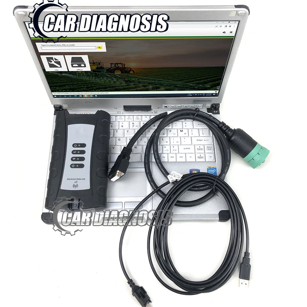 

for JD EDL V3 wifi Electronic Data Link PK V2 Diagnostic Adapter Service Advisor construction Agriculture diagnostic tool+c2 lap