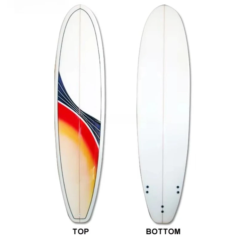 Colorful Best Quality Fiberglass Longboard Surfboard Wholesale Factory Price Cheap Unisex Ocean Use Waveboard Waterplay Surfing