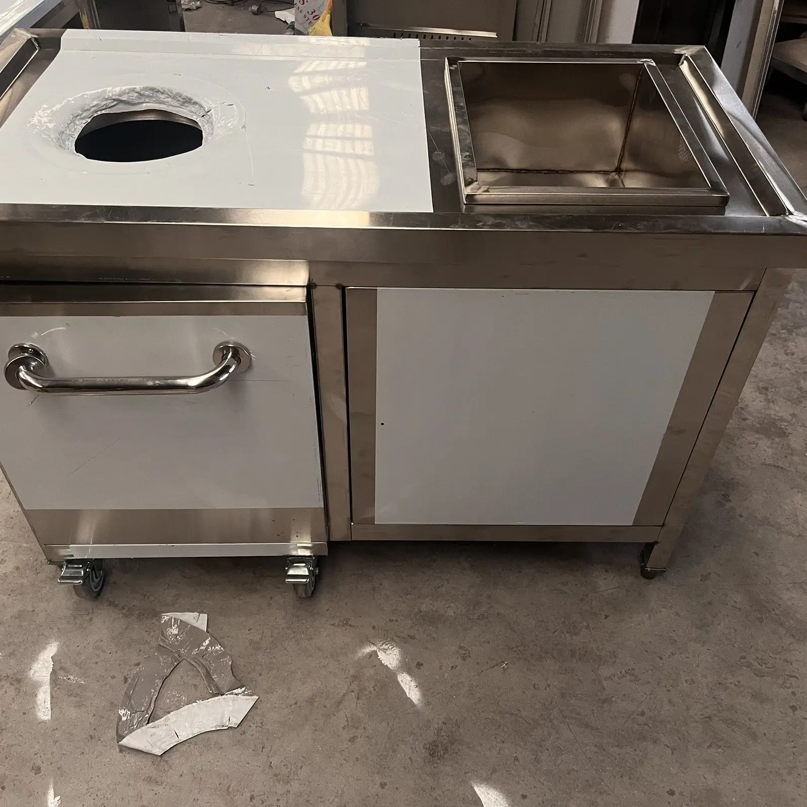 CX Commercial Stainless Steel Residual Collection Car Commercial Garbage Canteen Kitchen Residual Food Tableware Car