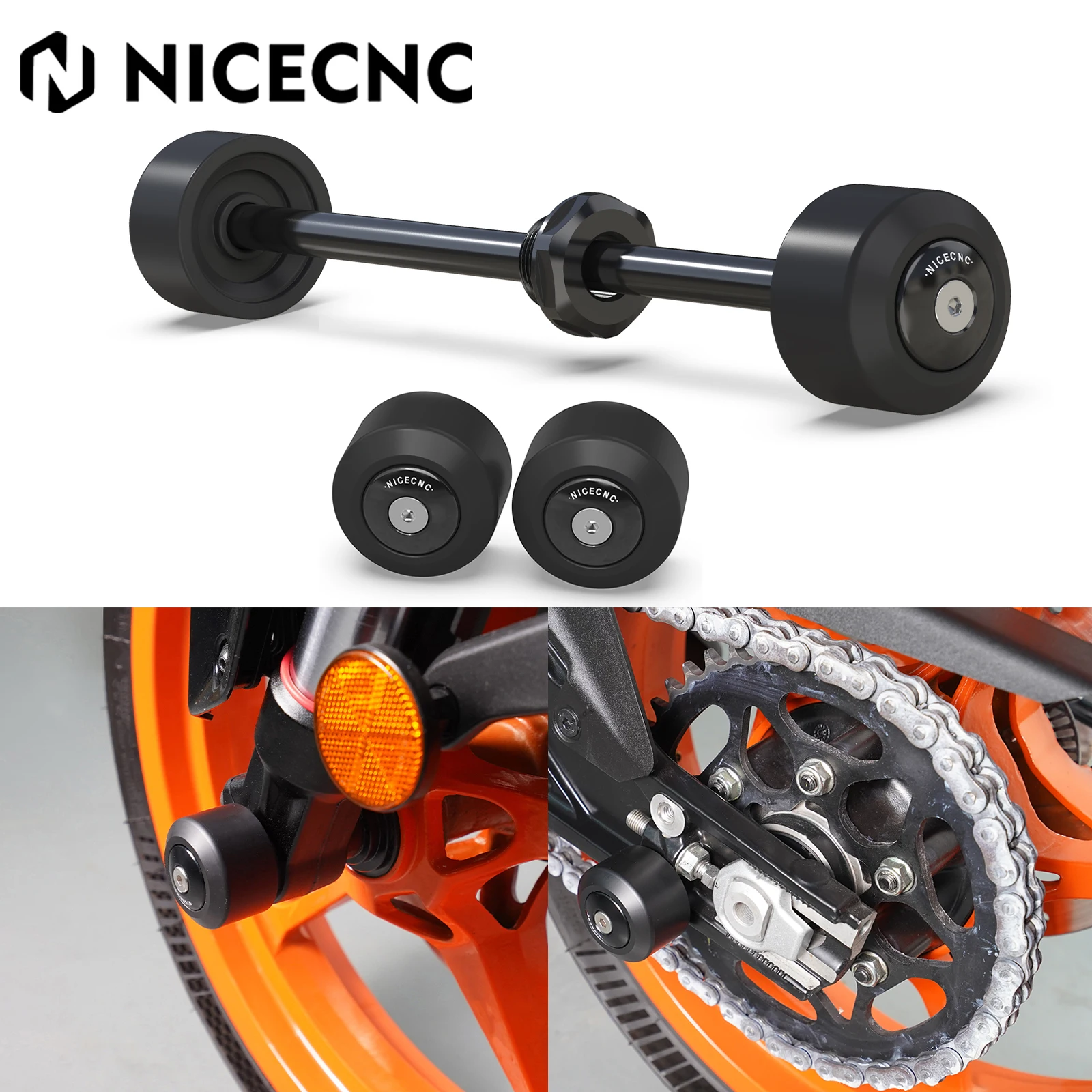 

For KTM 390 250 125 Duke 2024 Front Rear Fork Wheel Frame Slider Crash Protector Pads RC 390 125 390 Adventure R X Enduro SMCR