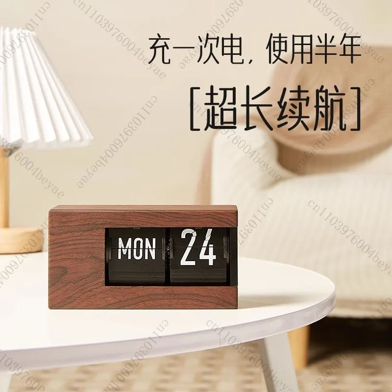 Automatic Page Turning Electronic Calendar, Desktop Ten Thousand Year Desk Calendar Week High-end Ornament Creative Intelligence