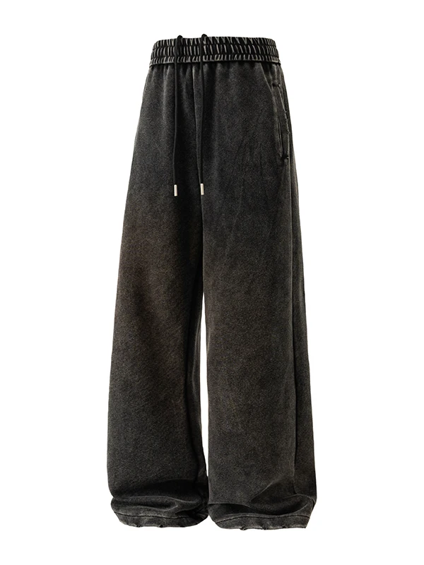 Retro American Washed Straight Leg Casual Pants Men Women Spring Loose Wide Leg Pants Hole Sports Sweatpants Citywalk