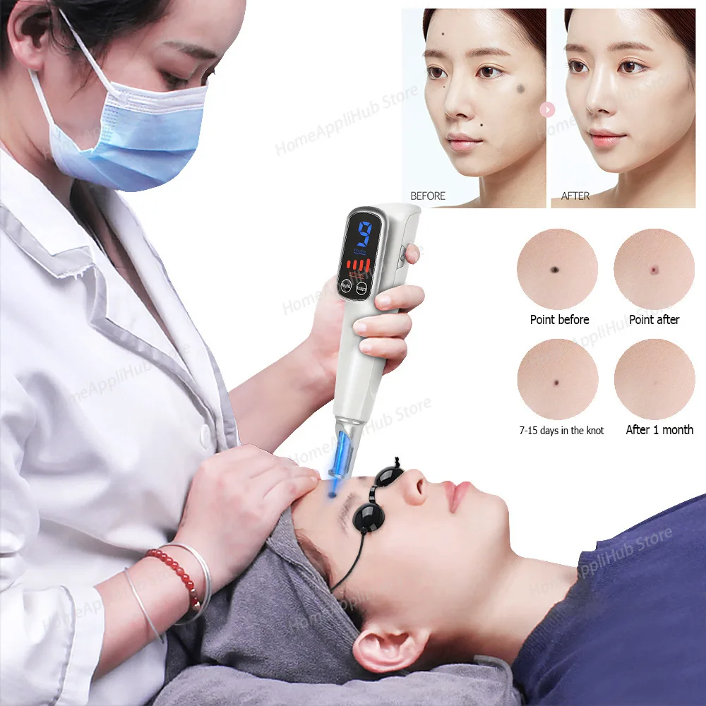 Handheld freckle remover charging spot pen light spot household beauty instrument eyebrow washing machine mole red and blue