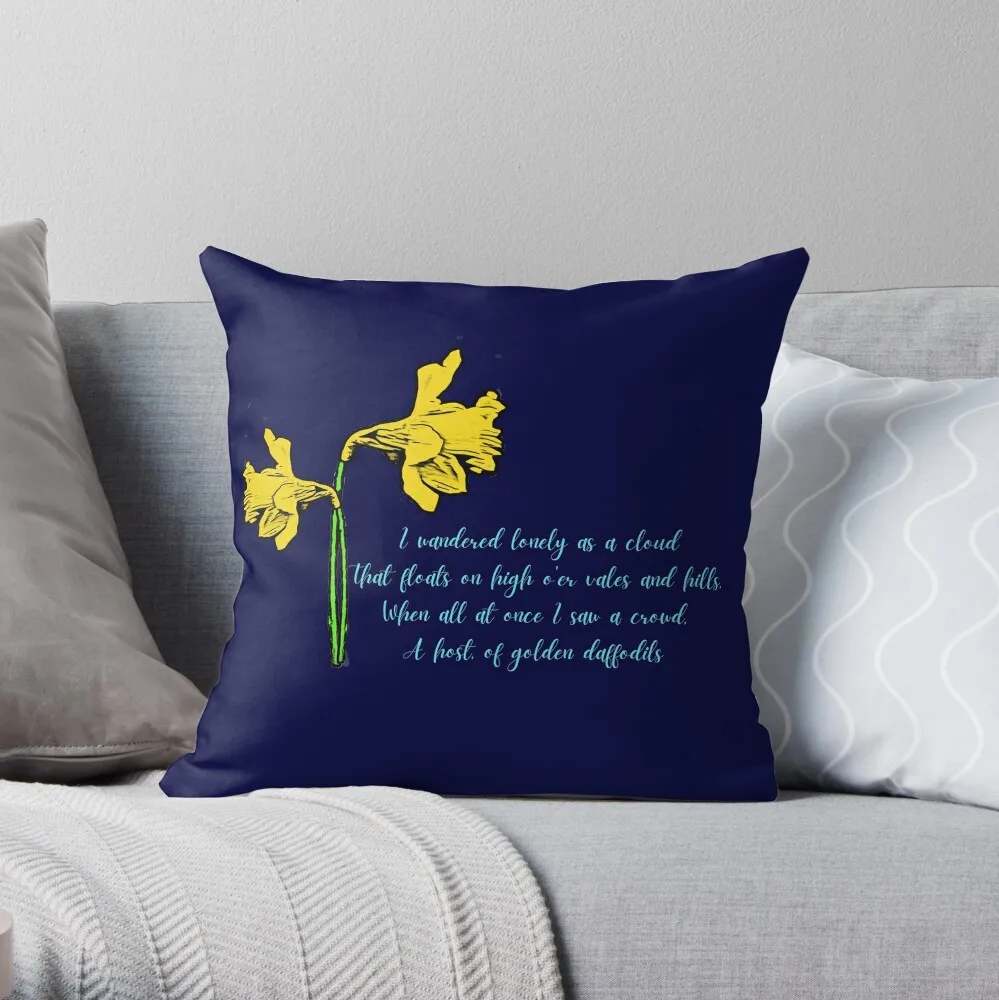 

William Wordsworth Daffodils Stylized Throw Pillow Christmas Throw Pillows Covers Throw Pillow Covers Decorative Cushions